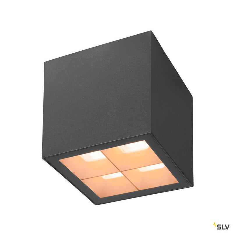SLV 1007461 S-CUBE, ceiling-mounted light, 2700/3000 K, 15 W, PHASE, 80°, anthracite