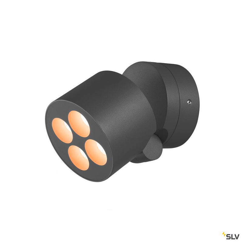 SLV 1007511 R-CUBE, wall and ceiling-mounted light, 2700/3000 K, 15 W, PHASE, 70°, anthracite