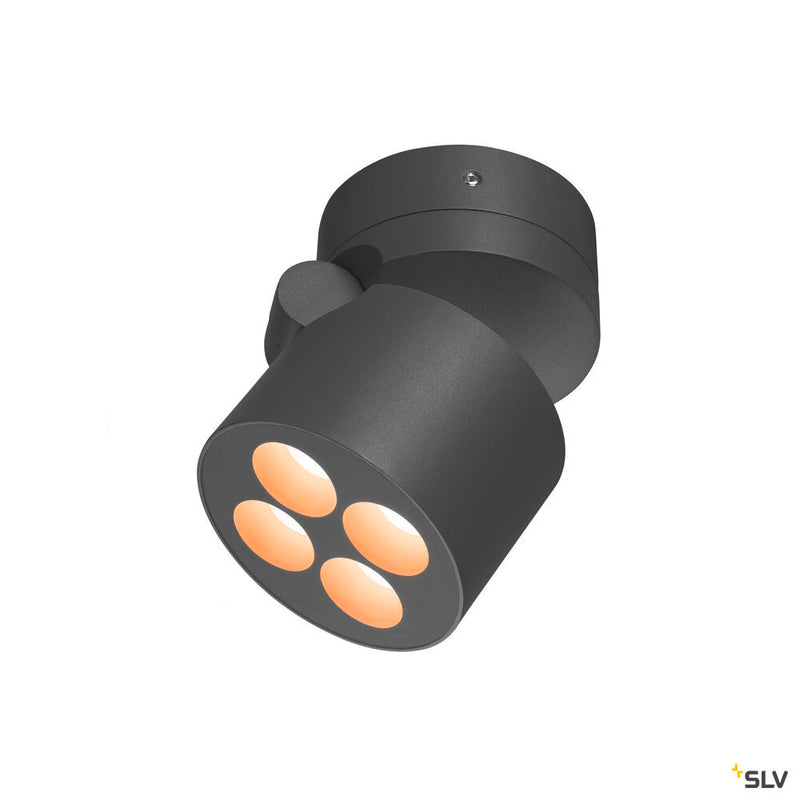 SLV 1007511 R-CUBE, wall and ceiling-mounted light, 2700/3000 K, 15 W, PHASE, 70°, anthracite