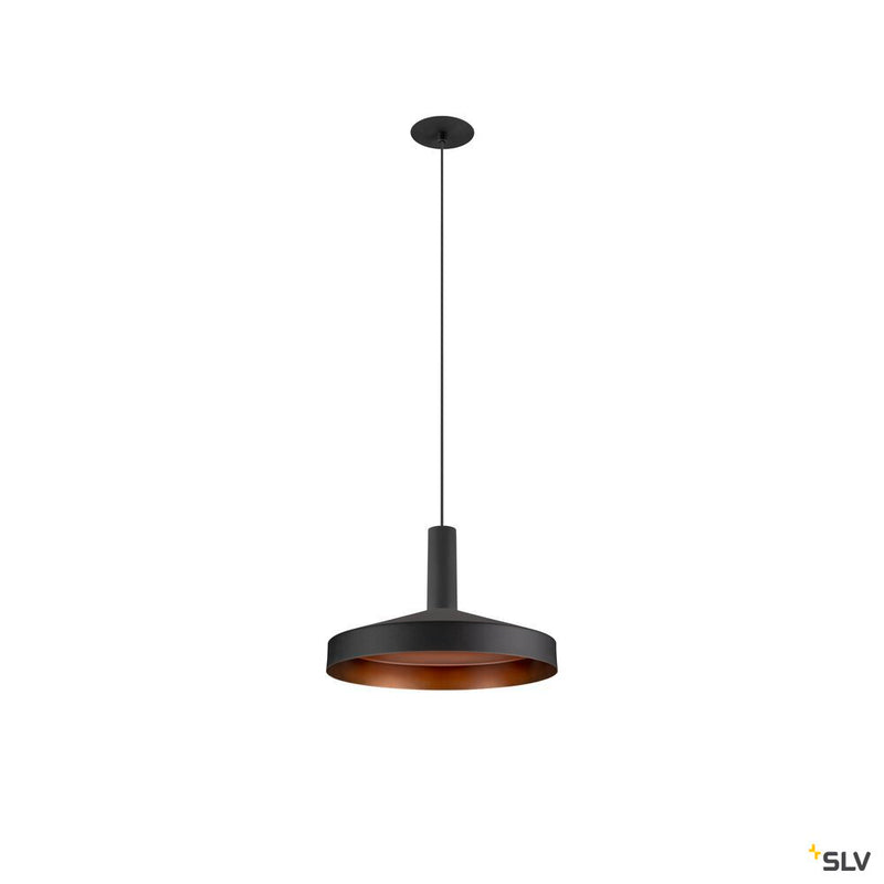 SLV 1010286 LALU®, pendant light, LED base, Mix&Match, recessed canopy, pendant length 200 cm, 2700/3000K, 40°, PHASE, black