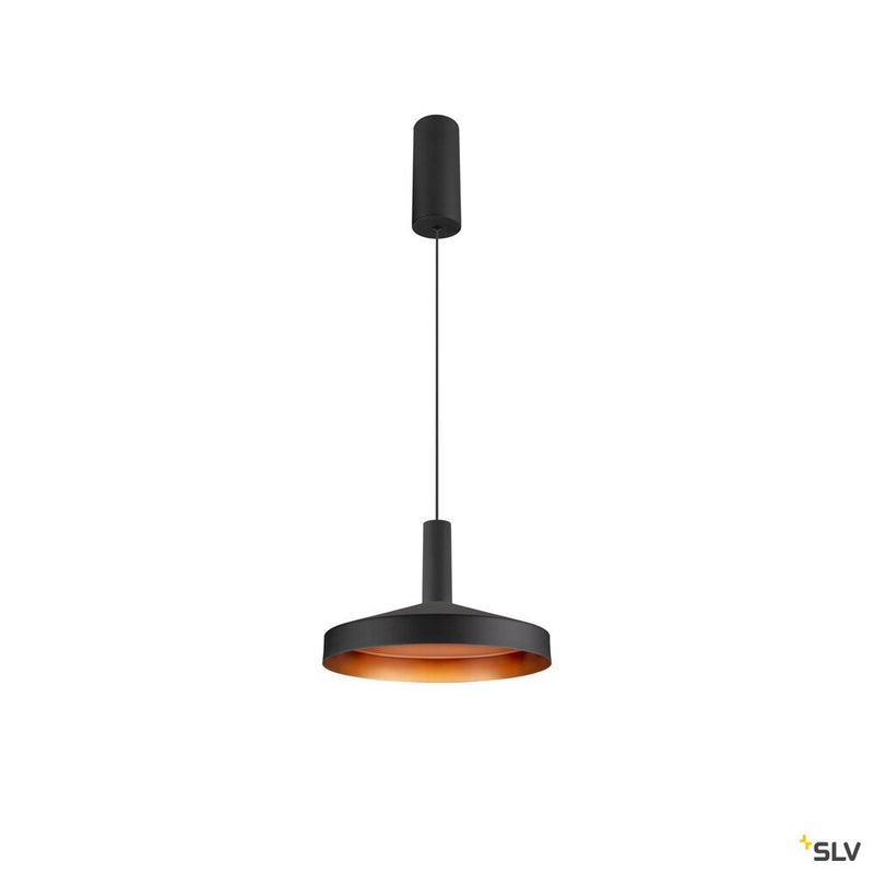 SLV 1010287 LALU®, pendant light, LED base, Mix&Match, surface mounted canopy, pendant length 200 cm, 2700/3000K, 40°, PHASE, black