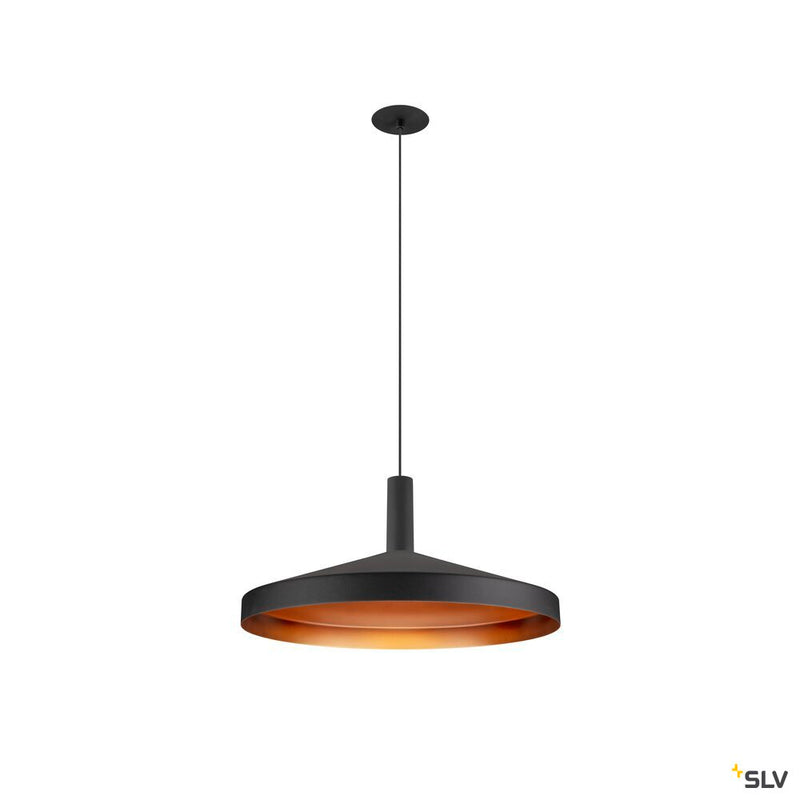 SLV 1010286 LALU®, pendant light, LED base, Mix&Match, recessed canopy, pendant length 200 cm, 2700/3000K, 40°, PHASE, black