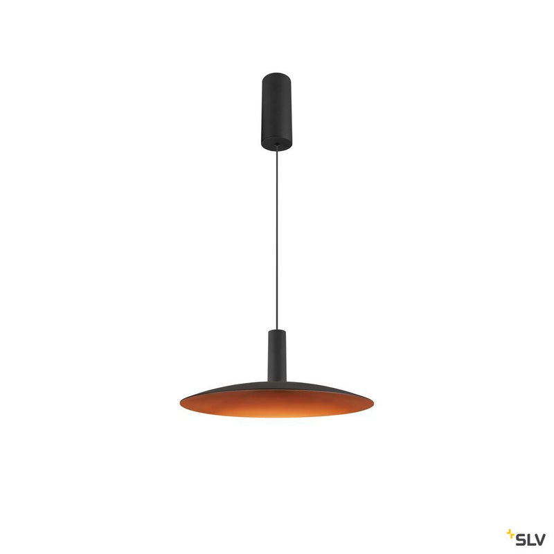 SLV 1010287 LALU®, pendant light, LED base, Mix&Match, surface mounted canopy, pendant length 200 cm, 2700/3000K, 40°, PHASE, black