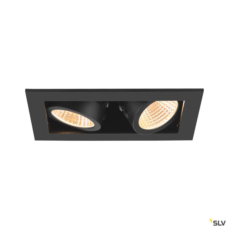 SLV 1007559 KADUX, recessed ceiling light, double, 3000 K, 38°, IP 20, square, black
