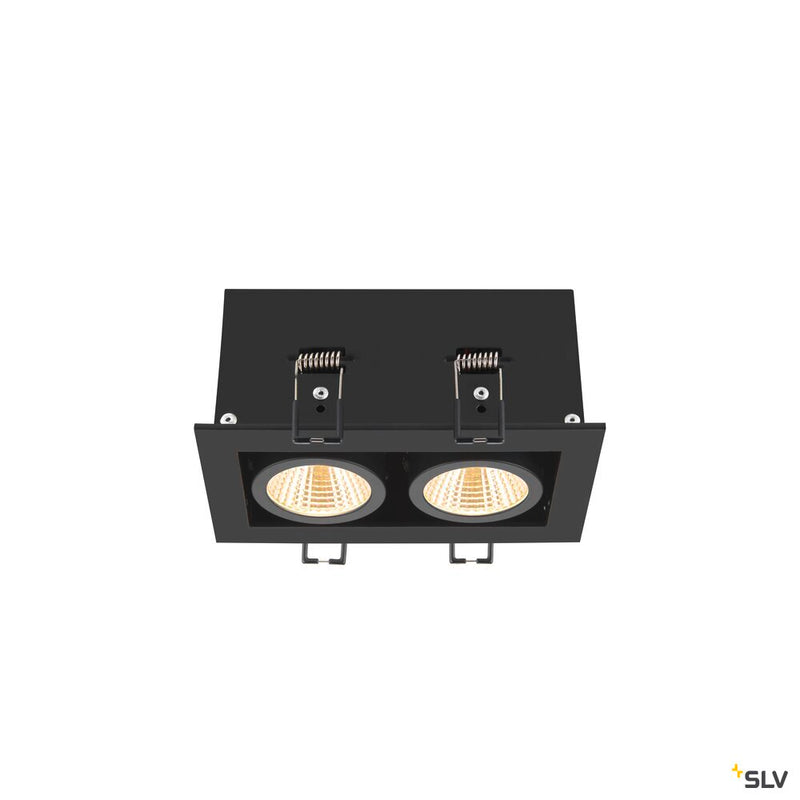 SLV 1007559 KADUX, recessed ceiling light, double, 3000 K, 38°, IP 20, square, black