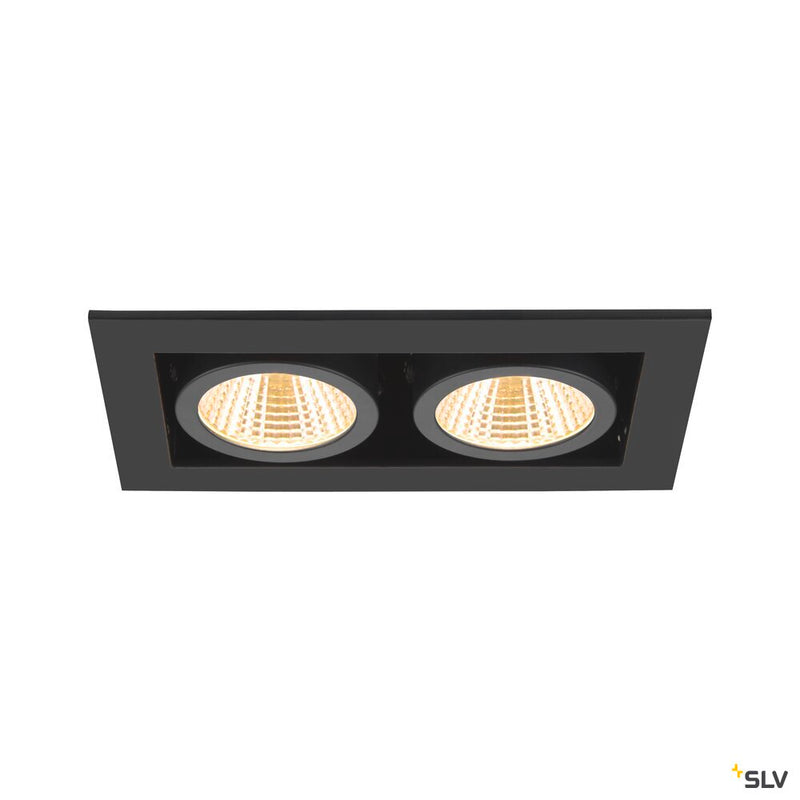 SLV 1007559 KADUX, recessed ceiling light, double, 3000 K, 38°, IP 20, square, black