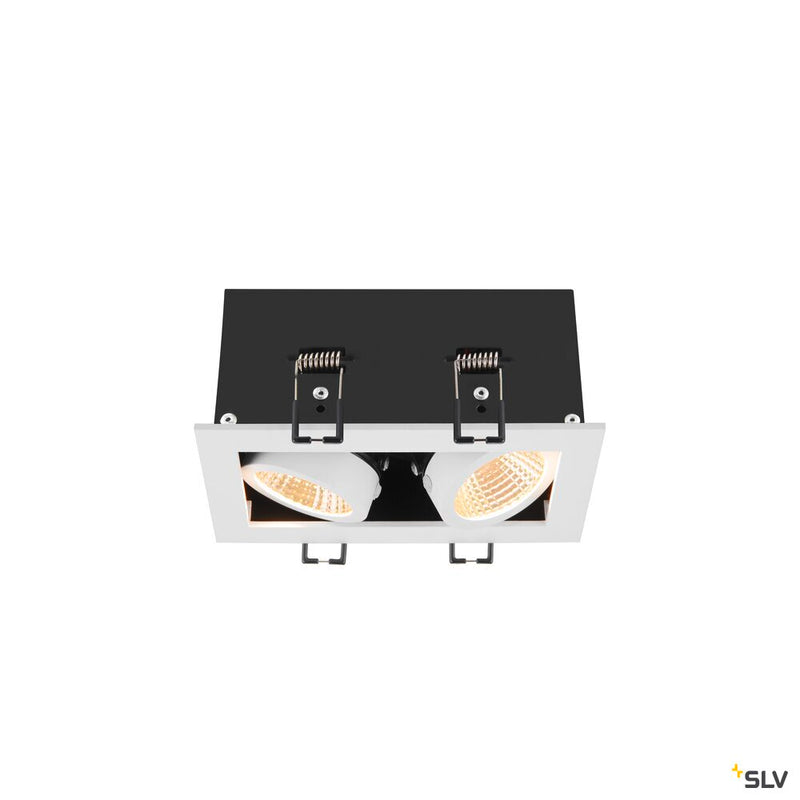 SLV 1007560 KADUX, recessed ceiling light, double, 3000 K, 38°, IP 20, square, white