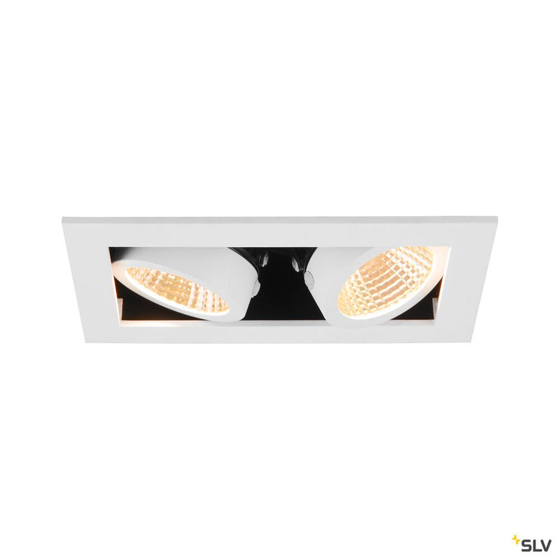 SLV 1007560 KADUX, recessed ceiling light, double, 3000 K, 38°, IP 20, square, white