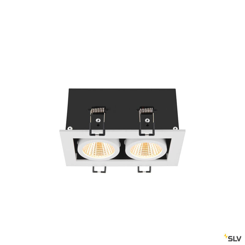 SLV 1007560 KADUX, recessed ceiling light, double, 3000 K, 38°, IP 20, square, white