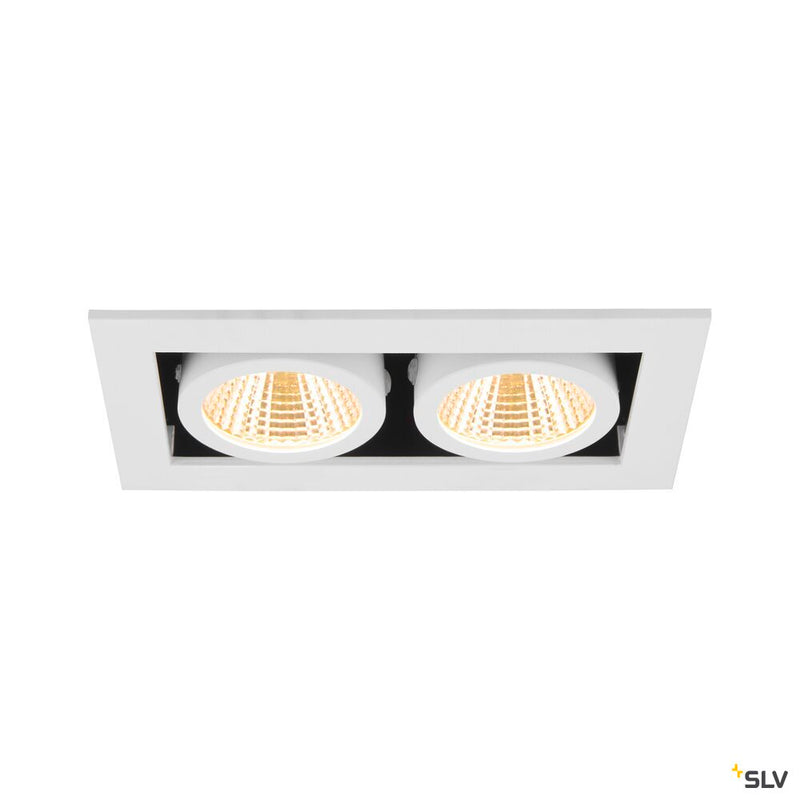SLV 1007560 KADUX, recessed ceiling light, double, 3000 K, 38°, IP 20, square, white