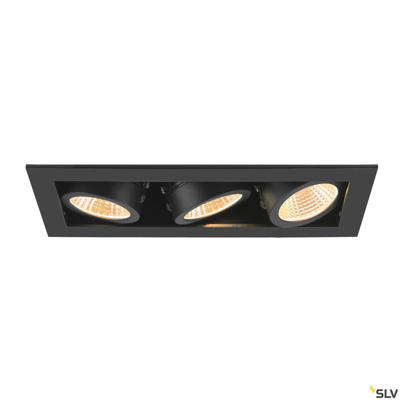 SLV 1007567 KADUX, recessed ceiling light, triple, 3000 K, 38°, IP 20, square, black