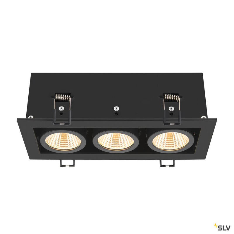 SLV 1007567 KADUX, recessed ceiling light, triple, 3000 K, 38°, IP 20, square, black