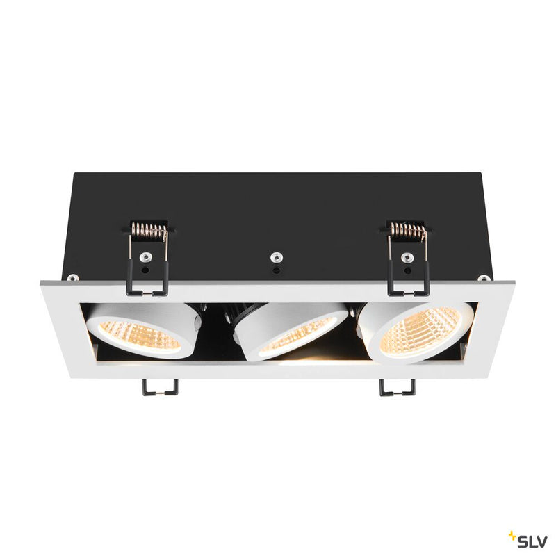 SLV 1007568 KADUX, recessed ceiling light, triple, 3000 K, 38°, IP 20, square, white