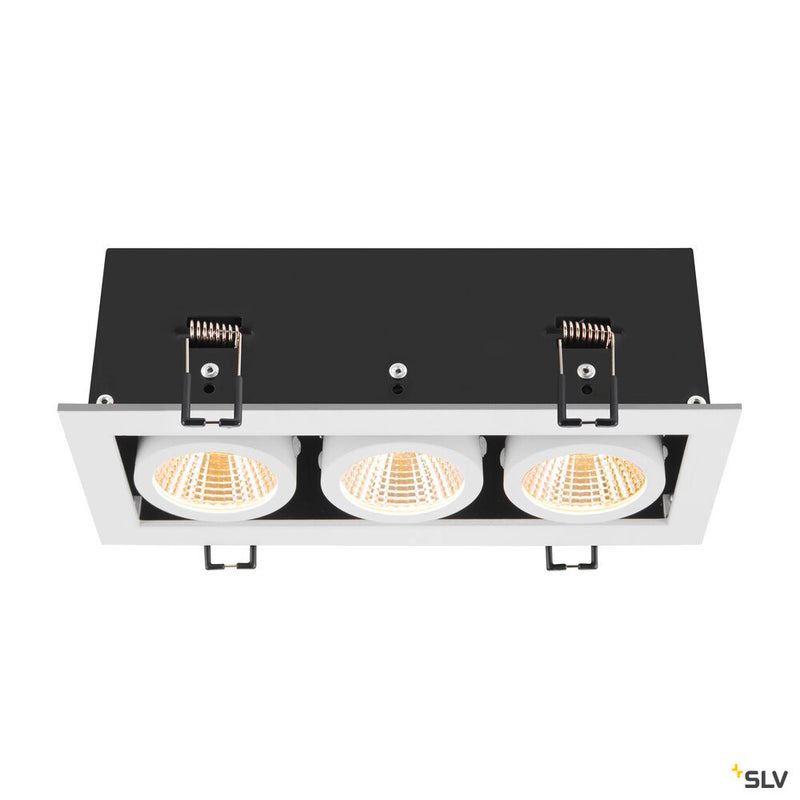 SLV 1007568 KADUX, recessed ceiling light, triple, 3000 K, 38°, IP 20, square, white