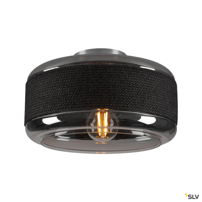 SLV 1007590 PANTILO ROPE 27, wall and ceiling-mounted light, cylindrical, 1x max. 15 W E27, silver