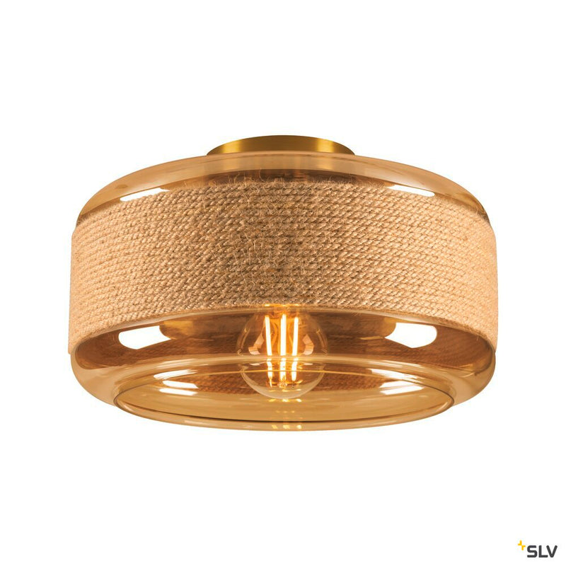 SLV 1007591 PANTILO ROPE 27, wall and ceiling-mounted light, cylindrical, 1x max. 15 W E27, gold