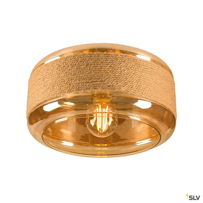 SLV 1007591 PANTILO ROPE 27, wall and ceiling-mounted light, cylindrical, 1x max. 15 W E27, gold