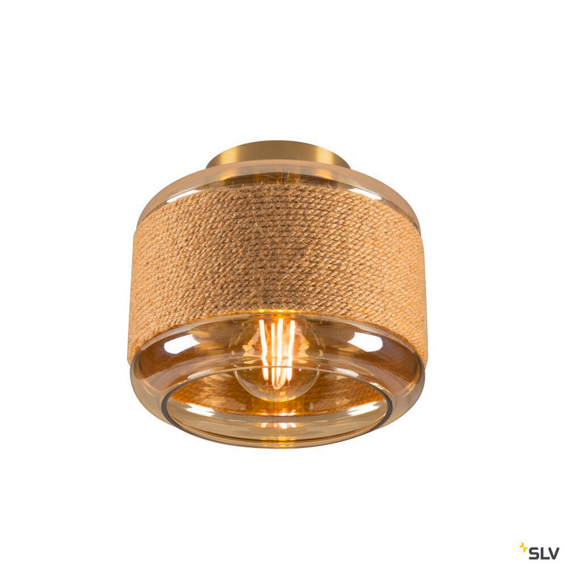 SLV 1007592 PANTILO ROPE 19, wall and ceiling-mounted light, cylindrical, 1x max. 15 W E27, gold