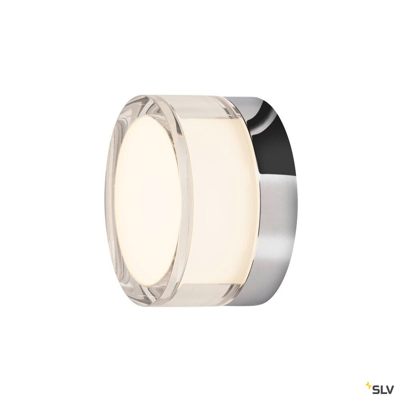 SLV 1007608 CYFT, wall- and ceiling-mounted light, 2700/3000/4000 K, 6.5 W, PHASE, black / clear