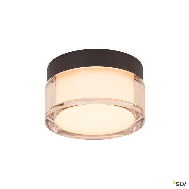 SLV 1007608 CYFT, wall- and ceiling-mounted light, 2700/3000/4000 K, 6.5 W, PHASE, black / clear