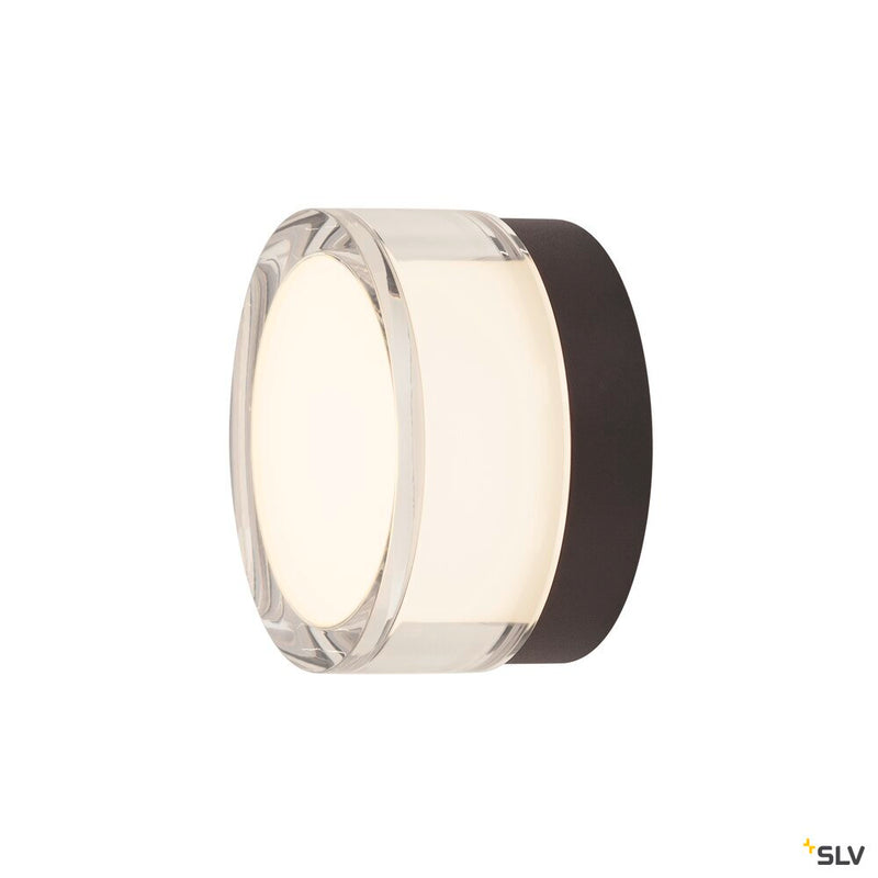 SLV 1007608 CYFT, wall- and ceiling-mounted light, 2700/3000/4000 K, 6.5 W, PHASE, black / clear