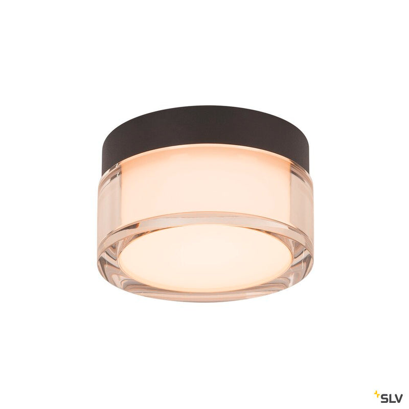 SLV 1007608 CYFT, wall- and ceiling-mounted light, 2700/3000/4000 K, 6.5 W, PHASE, black / clear