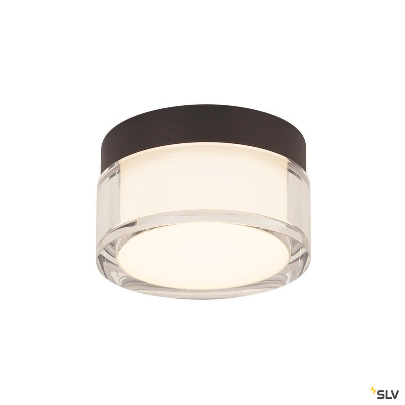 SLV 1007608 CYFT, wall- and ceiling-mounted light, 2700/3000/4000 K, 6.5 W, PHASE, black / clear
