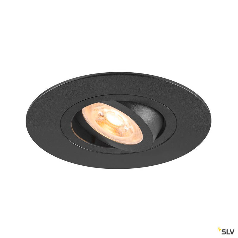 SLV 1007625 NEW TRIA® 75 XL, recessed ceiling light, round, max. 10 W , GU10, black
