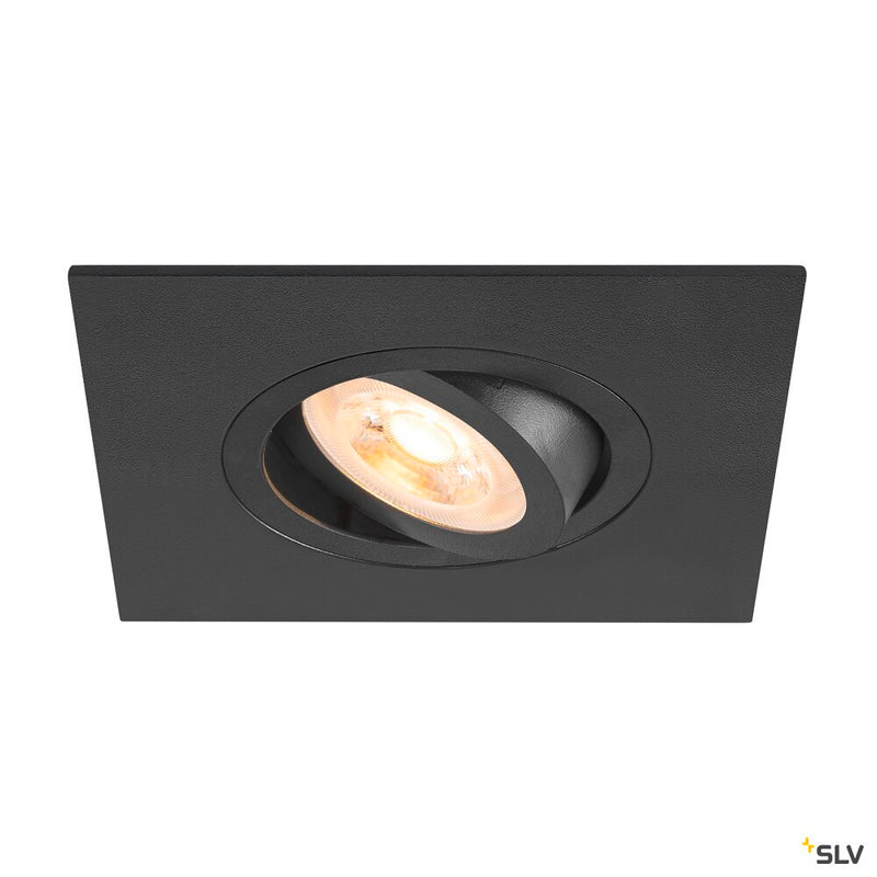 SLV 1007628 NEW TRIA® 75 XL, recessed ceiling light, square, max. 10 W , GU10, black
