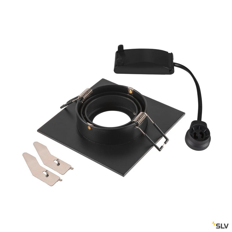 SLV 1007628 NEW TRIA® 75 XL, recessed ceiling light, square, max. 10 W , GU10, black