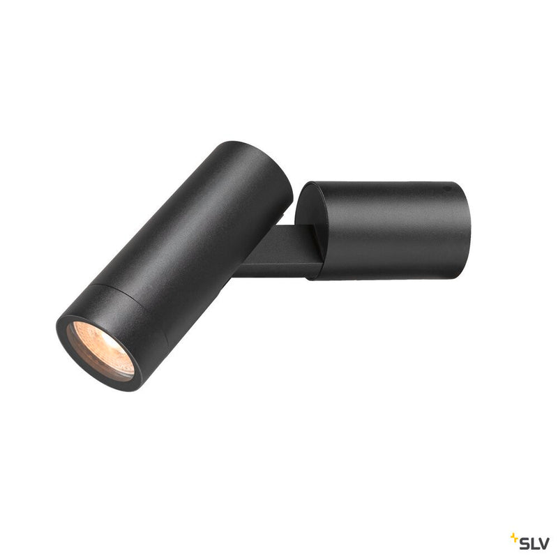SLV 1007653 S-TUBE, wall-mounted light, round, GU10, 1x max. 10 W, black