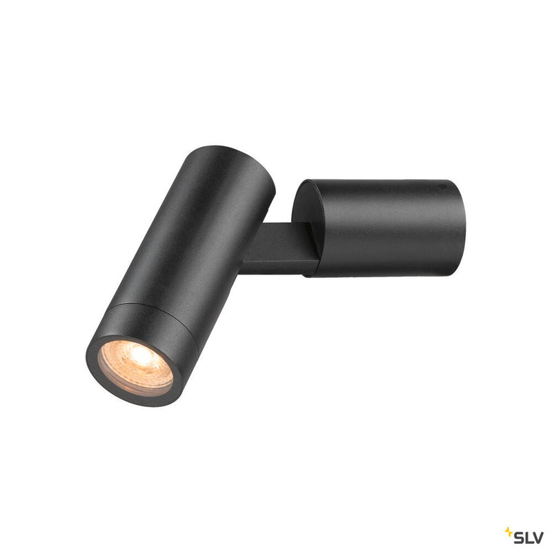 SLV 1007653 S-TUBE, wall-mounted light, round, GU10, 1x max. 10 W, black