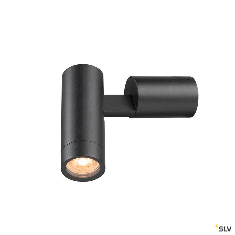 SLV 1007653 S-TUBE, wall-mounted light, round, GU10, 1x max. 10 W, black