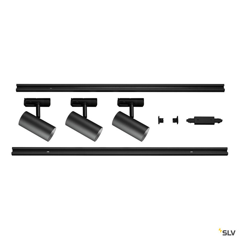 SLV 1007673 NOBLO® SPOT, track system set, round, 2700 K, 19 W, trailing-edge phase, 32°, black