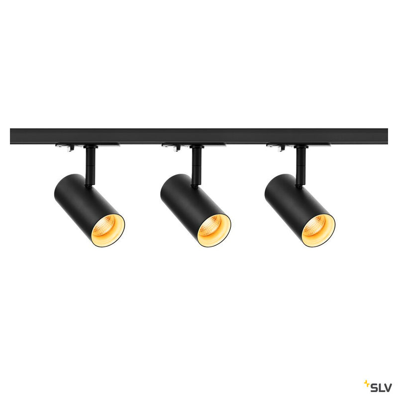 SLV 1007673 NOBLO® SPOT, track system set, round, 2700 K, 19 W, trailing-edge phase, 32°, black