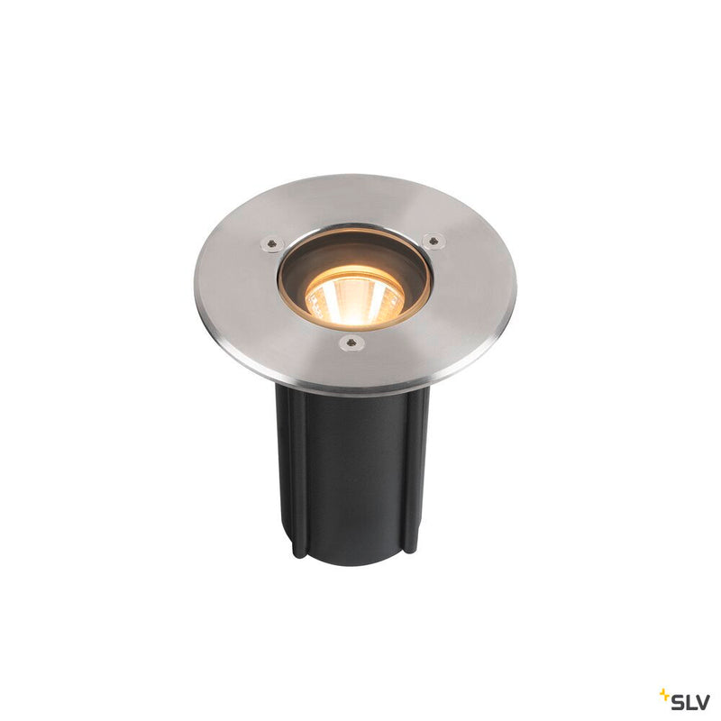 SLV 1007680 DASAR® S, recessed floor light, round, 4 W, 3000 K, 24°, IP67, cylindrical, anthracite