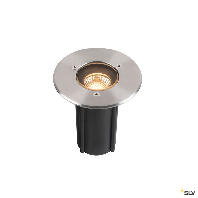 SLV 1007680 DASAR® S, recessed floor light, round, 4 W, 3000 K, 24°, IP67, cylindrical, anthracite