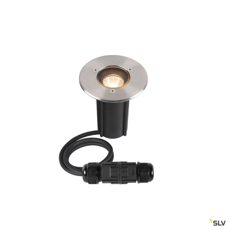 SLV 1007680 DASAR® S, recessed floor light, round, 4 W, 3000 K, 24°, IP67, cylindrical, anthracite