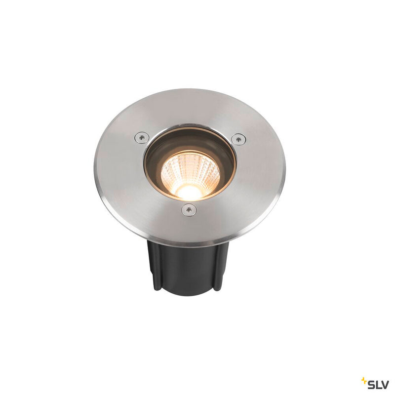 SLV 1007680 DASAR® S, recessed floor light, round, 4 W, 3000 K, 24°, IP67, cylindrical, anthracite