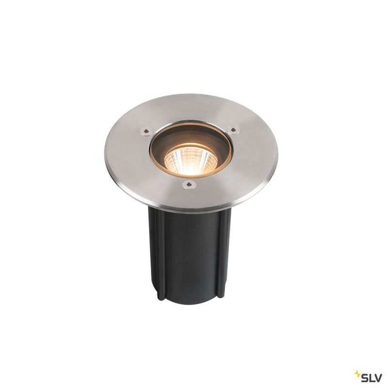 SLV 1007680 DASAR® S, recessed floor light, round, 4 W, 3000 K, 24°, IP67, cylindrical, anthracite