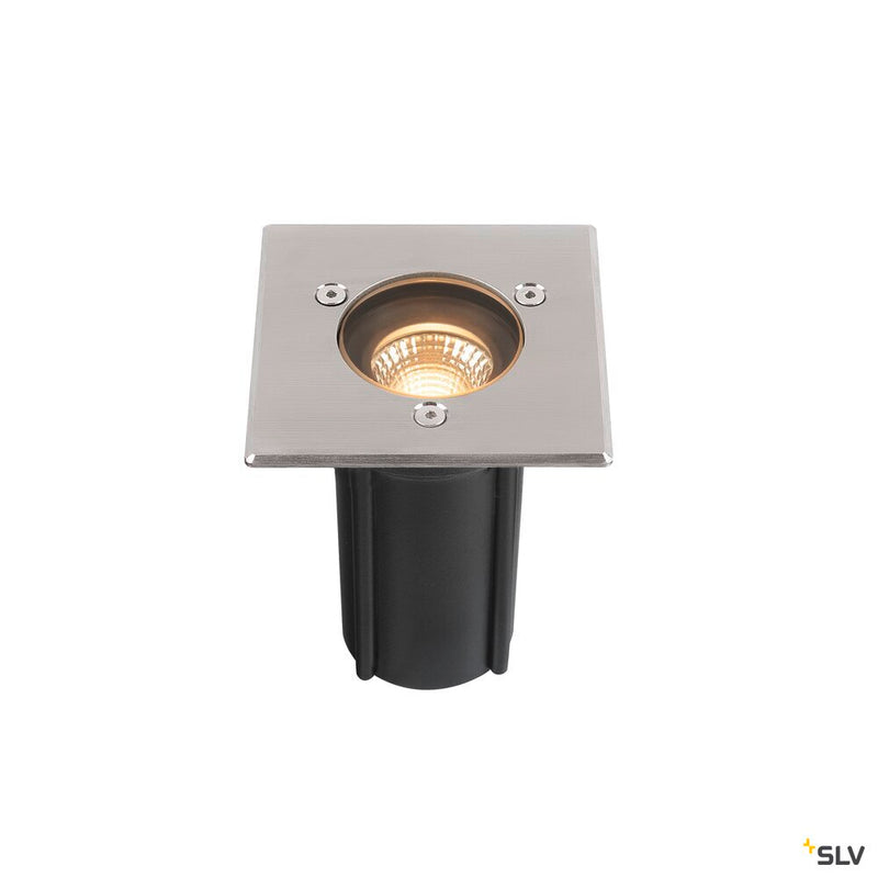 SLV 1007681 DASAR® S, recessed floor light, square, 4 W, 3000 K, 24°, IP67, cylindrical, anthracite