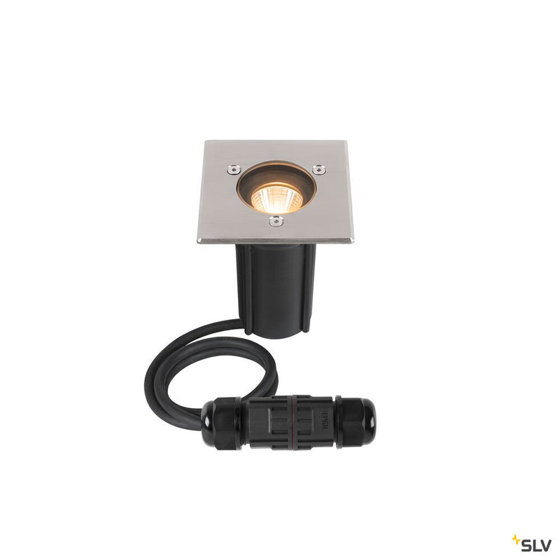 SLV 1007681 DASAR® S, recessed floor light, square, 4 W, 3000 K, 24°, IP67, cylindrical, anthracite