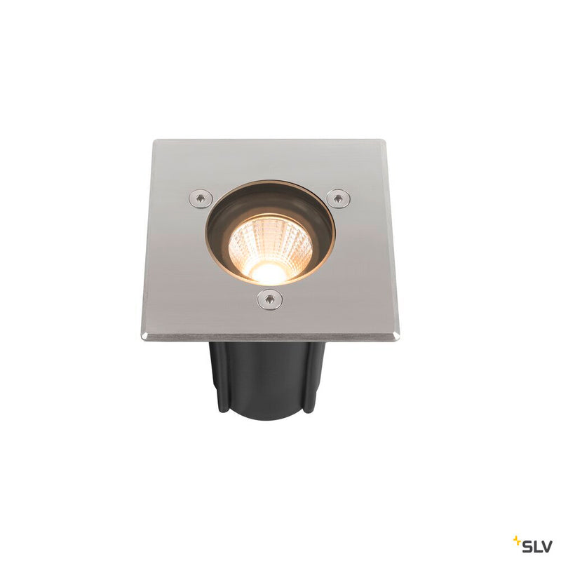 SLV 1007681 DASAR® S, recessed floor light, square, 4 W, 3000 K, 24°, IP67, cylindrical, anthracite