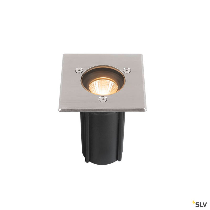SLV 1007681 DASAR® S, recessed floor light, square, 4 W, 3000 K, 24°, IP67, cylindrical, anthracite