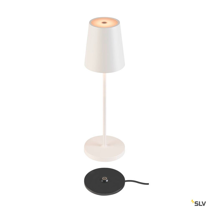 SLV 1007692 VINOLINA TWO, table lamp, battery-powered, IP65, 2200/2700/3000 K, TOUCH, white