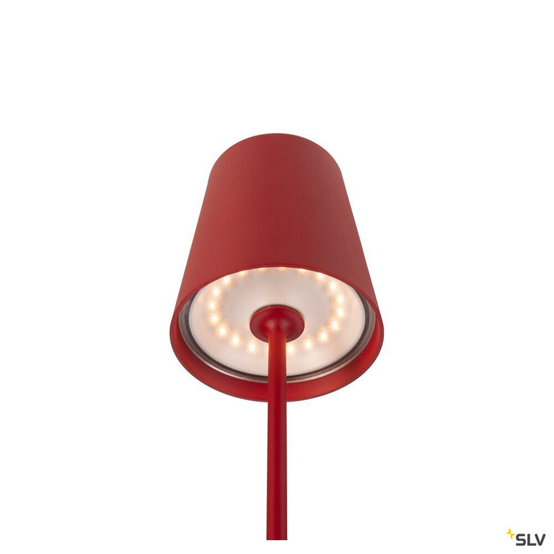 SLV 1007694 VINOLINA TWO, table lamp, battery-powered, IP65, 2200/2700/3000 K, TOUCH, red