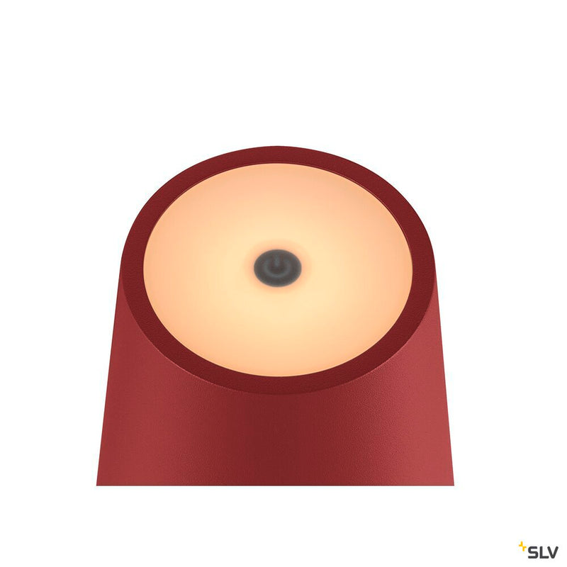 SLV 1007694 VINOLINA TWO, table lamp, battery-powered, IP65, 2200/2700/3000 K, TOUCH, red