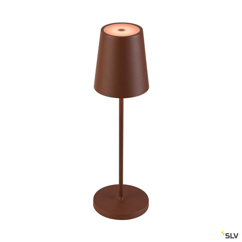 SLV 1007695 VINOLINA TWO, table lamp, battery-powered, IP65, 2200/2700/3000 K, TOUCH, rust