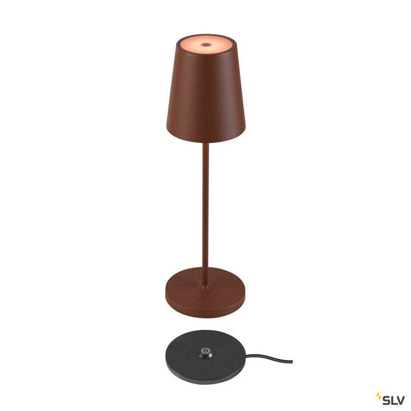 SLV 1007695 VINOLINA TWO, table lamp, battery-powered, IP65, 2200/2700/3000 K, TOUCH, rust