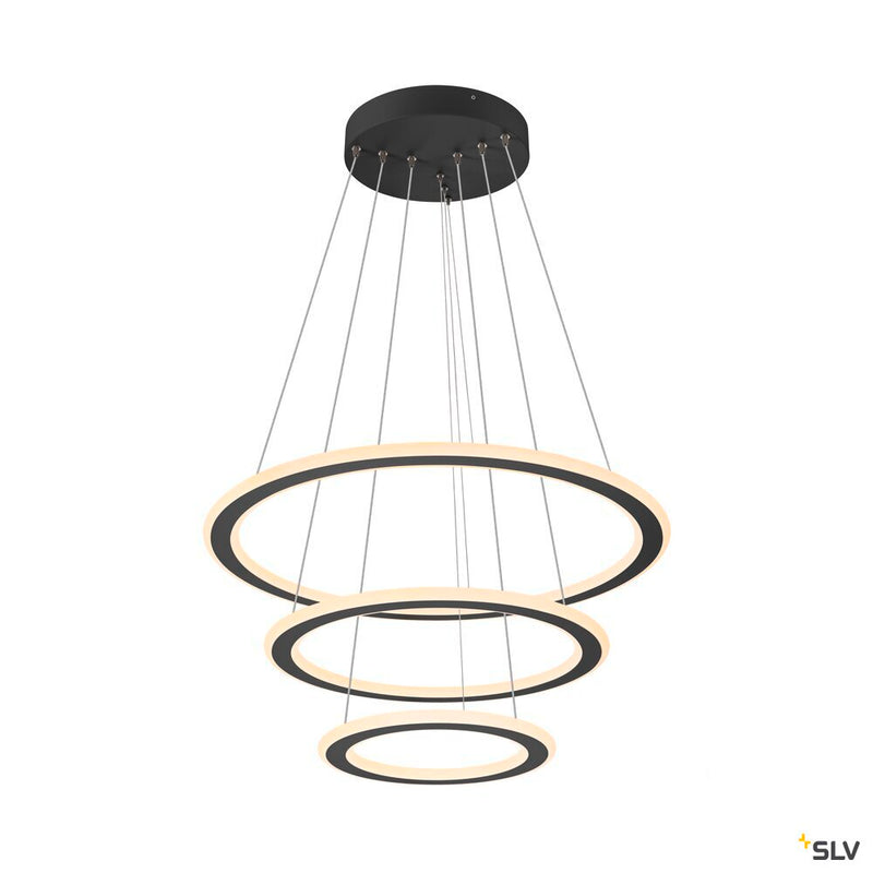 SLV 1007701 ONE FLAT, pendant light, triple, 300 cm, 2700/3000 K, DALI 2, Touch, black